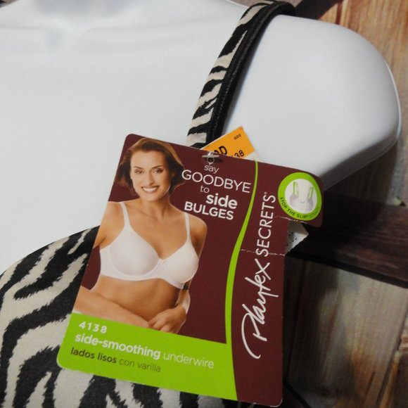PlayTex Secrets Fuky Zebra Stripped Bra NWT~38DD~Underwire~Soft~Sexy - Picture 2 of 5
